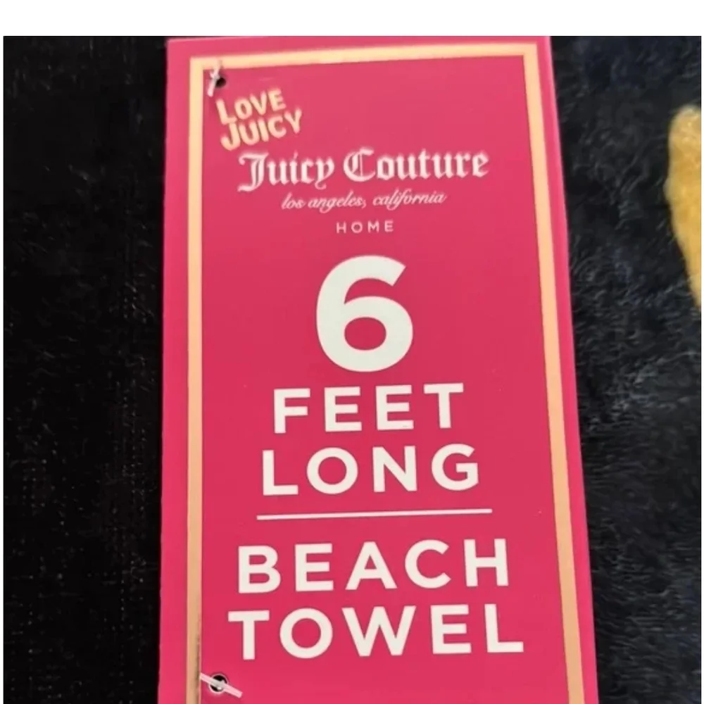 Juicy Couture Pink and Black Beach Towel - 40x72